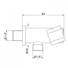 Nicolazzi Держатель душевой ручной лейки, с подводом воды 1/2", цвет: хром