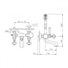 Nicolazzi Ножки для смесителя, цвет: золото