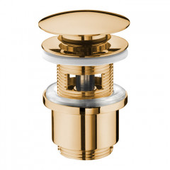 Nicolazzi Complementi Сливной донный клапан 1"1/4 "clic-clac, с переливом, цвет: золото 24к