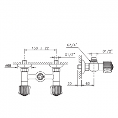 Nicolazzi Onice Смеситель для душа без гибкого шланга и лейки, цвет: хром