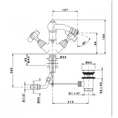 Nicolazzi Dames Anglaises Смеситель для биде на 1 отверстие, поворотный излив: 127мм, цвет: бронза