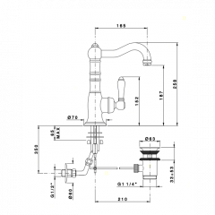 Nicolazzi Cristallo Смеситель для раковины однорычажный, с донным клапаном, !открыть воду -рычаг влево! цвет: хром