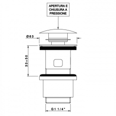 Nicolazzi Complementi Сливной донный клапан 1"1/4 "clic-clac, с переливом, цвет: золото 24к