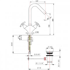 Nicolazzi Star Смеситель для раковины , с донным клапаном , цвет хром