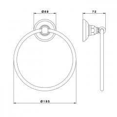 Nicolazzi Accessori Полотенцедержатель кольцо, Цвет:Polished Nickel