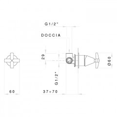 Nicolazzi Star Смеситель для душа встроенный ,цвет хром (без внутр части)