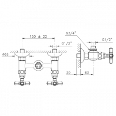 Nicolazzi Teide Смеситель для душа без гибкого шланга и лейки, цвет: хром