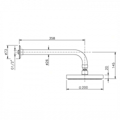 Nicolazzi Doccia Верхний душ, 200мм, цвет: хром