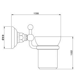 Nicolazzi Accessori Classica Стакан подвесной, цвет: хром/белый