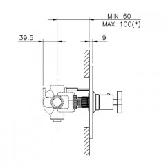 Nicolazzi Termostatico Внешняя часть встраиваемого смесителя для душа, 1 источник, цвет: бронза, ручки Dames Anglaises