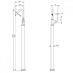 Nicolazzi Flag Смеситель напольный, цвет хром (без внутр части)