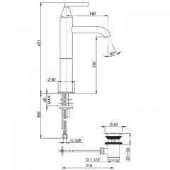Nicolazzi Flag Смеситель для раковины однорычажный, с донным клап, цвет хром