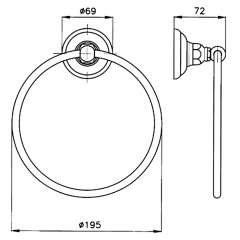 Nicolazzi Accessori Classica Полотенцедержатель, настенный, 195х72х230мм, цвет: Gold Brass