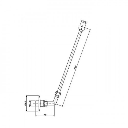 Nicolazzi Articoli vari Гладкое крепление с коленом и розеткой 1/2", цвет Bronze Plated (ПАРА)