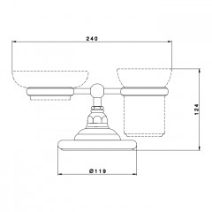 Nicolazzi Accessori Держатель мыльницы и стакана настольный (без керамики), цвет: бронза