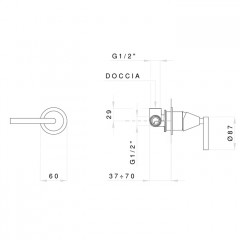Nicolazzi Flag Смеситель для душа встроенный , цвет хром (без внутр части)