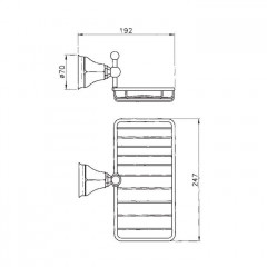 Nicolazzi Teide Полочка-решетка прямоугольная, цвет: золото