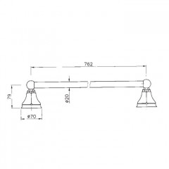 Nicolazzi Teide Полотенцедержатель 76 см, цвет: хром