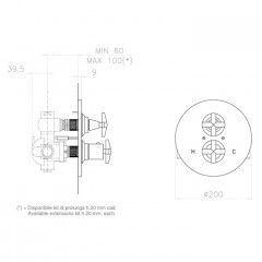 Nicolazzi Star Смеситель для встроенный, термостатический, цвет хром (без внутр части)