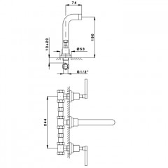 Nicolazzi Mac Kinley 05 Внешняя часть для встроенного смесителя для раковины 2207 , цвет: хром