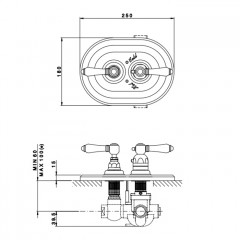 Nicolazzi Dames Anglaises Внешняя часть встраиваемого смесителя, 3/4" с запорным вентилем, цвет: хром