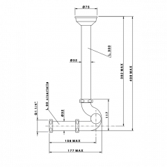 Nicolazzi Complementi Сифон S 1"1/4 без донного клапана для биде, цвет: бронза