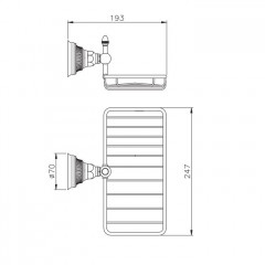 Nicolazzi Impero Полочка-решетка подвесная, цвет: золото