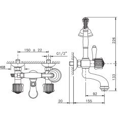 Nicolazzi Onice Смеситель для ванны с душем, цвет: хром