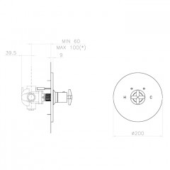 Nicolazzi Star Смеситель для встроенный, термостатический, цвет хром (без внутр части)