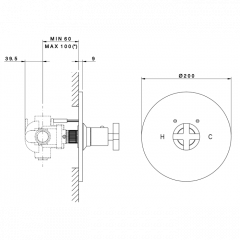 Nicolazzi Termostatico Внешняя часть встраиваемого смесителя, 3/4" без запорного вентиля, цвет: хром