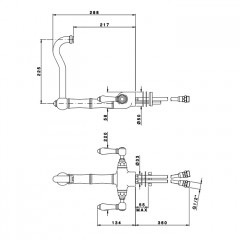 NICOLAZZI EL CAPITAN Смеситель для кухни на 1 отверстие, двухвентильный, цвет хром