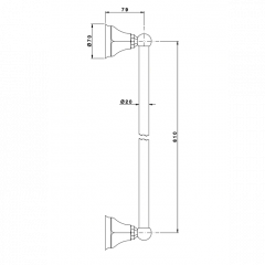 Nicolazzi Teide Полотенцедержатель 45 см, цвет: хром