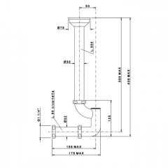 Nicolazzi Complementi Сифон 1"1/4 без донного клапана для раковины, цвет: тёмная бронза
