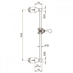 Nicolazzi Doccia Душевая штанга, 545мм, цвет: хром (ручка от артикула 8071)