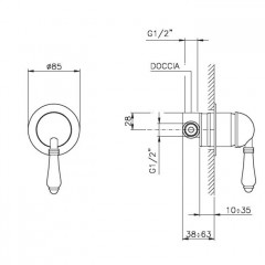 Nicolazzi Unico 4006, встраиваемая часть для душа, скрытый монтаж, подключение 1/2"(новый арт C4006)
