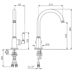 Nicolazzi Cucina Смеситель для раковины на 1 отверстие, цвет: никель полированный