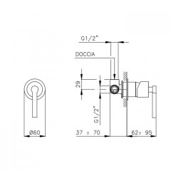 Nicolazzi Mac Kinley 05 Встраиваемая часть однокомандного смесителя для душа