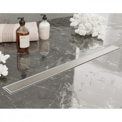 Plumberia Selection Трап душевой PS MODULAR 4x70 2устор. накладка из нерж.стали, комбинир.затвор с горизонт. Выпуском Ду 50мм,40л/мин, браш.нерж.сталь