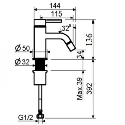 Plumberia Selection IXO Смеситель для биде без д/к, черный матовый