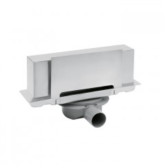 Plumberia Selection Трап душевой PS WALLDRAIN 6x30 встраив.в стену, с накл.из нерж.сталь, горизонт. выпуск Ду 50мм,40л/мин, браш.нерж.сталь