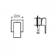 Plumberia Selection TAG Внешняя часть встраиваемого смесителя, накладка 70X70мм, черный матовый