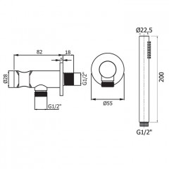 Plumberia Selection Комплект руч.душа, водорозетка с запорным клапан. и держателем, душ латунь 1 режим антикальц., шланг PVC 1500мм,браш.медь