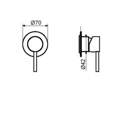 Plumberia Selection IXO Внешняя часть встраиваемого смесителя на 1 вых., накладка диам.70мм, золото брашированное