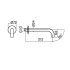 Plumberia Selection IXO Излив для раковины, настенный, длина 210 мм, d.24, подкл. 1/2' с латунной накладкой d.70, золото брашированное
