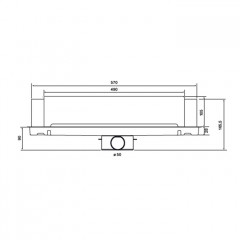 Plumberia Selection Трап душевой PS WALL TILE 6x60 встраив.в стену, под плитку,нерж.сталь, горизонт. выпуск Ду 50мм,40л/мин