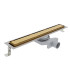 Plumberia Selection Трап душевой PS IN-TILE 6x60 2устор. накладка из нерж.стали, комбинир.затвор с горизонт. Выпуском Ду 50мм,40л/мин, золото 24К