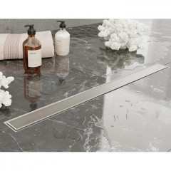 Plumberia Selection Трап душевой PS MODULAR 4x90 2устор. накладка из нерж.стали, комбинир.затвор с горизонт. Выпуском Ду 50мм,40л/мин, браш.нерж.сталь