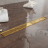 Plumberia Selection Трап душевой PS LINEAR 6x80 2устор. накладка из нерж.стали, комбинир.затвор с горизонт. Выпуском Ду 50мм,40л/мин, золото 24К