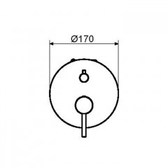 Plumberia Selection IXO Внешняя часть встраив. смесителя д. душа на 2-3 вых.с мех. девиатор, использ.с Box INT9036, накл.d.170mm нерж.сталь, браш.хром