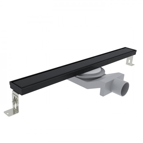 Plumberia Selection Трап душевой PS LINEAR 6x120 2устор. накладка из нерж.стали, комбинир.затвор с горизонт. Выпуском Ду 50мм,40л/мин, черн.матов.